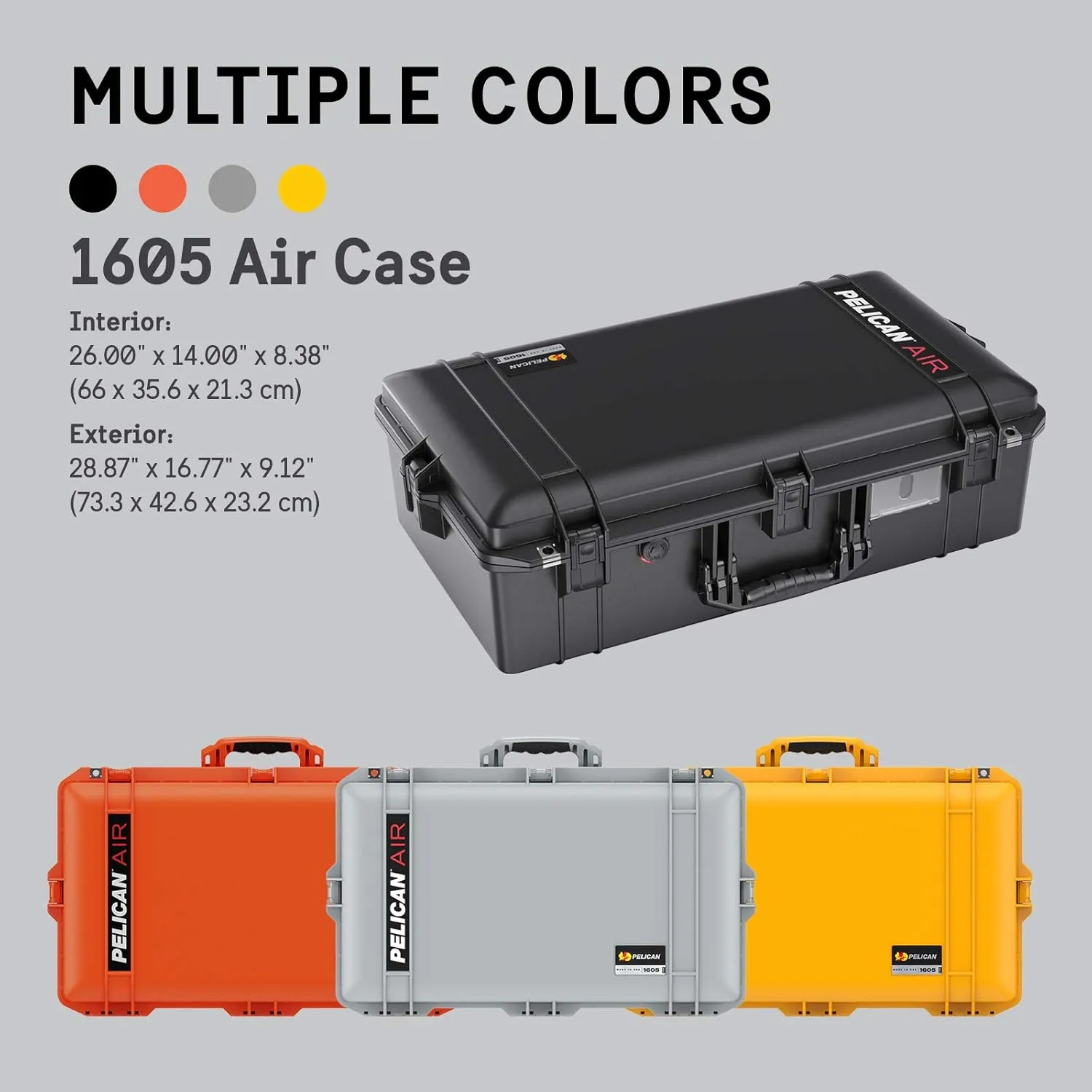 Pelican Air 1605 Case with Trekpack Dividers - Black