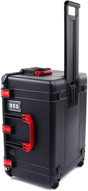 Pelican Color Case Black & Red Pelican 1637 Air case, Comes Empty and with Wheels.