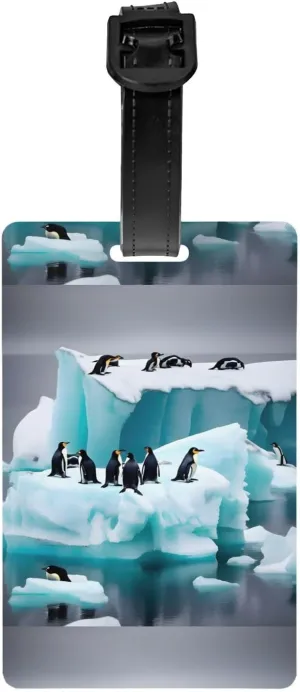 Penguins On The Iceberg Luggage Tag,Compact Baggage Identifier for Suitcases,Sports Bags and More
