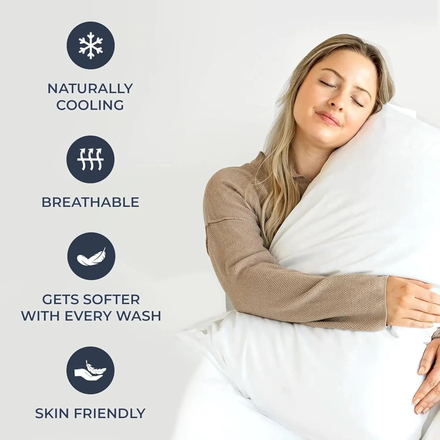 Percale Pillow Cases Standard Size - 100% Cotton Percale Pillowcases - Cool, Crisp, Breathable, Skin-Friendly Pillowcases, Envelope Closures, Z-Hem Stitch, Oeko-Tex Certified - Queen, Sage Green
