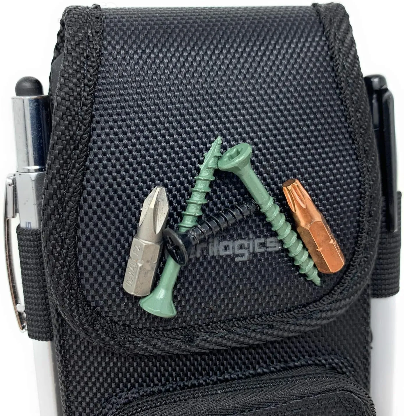 Perilogics Phone Holster with Magnetic Cover. Belt Clip Pouch for iPhone 16 Plus, 16 Pro Max and All Plus and Pro Max Models with Case Installed. Zipper Storage and Credit Card Pocket.
