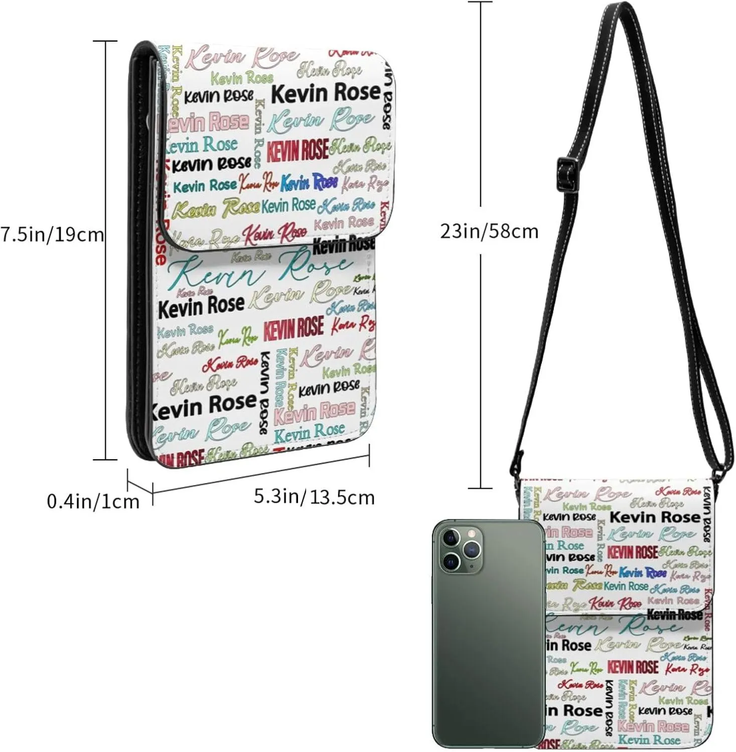Personalized Crossbody Cell Phone Purse Custom Add Photo Text Logo For Women Lightweight Leather Mini Shoulder Bag Wallet