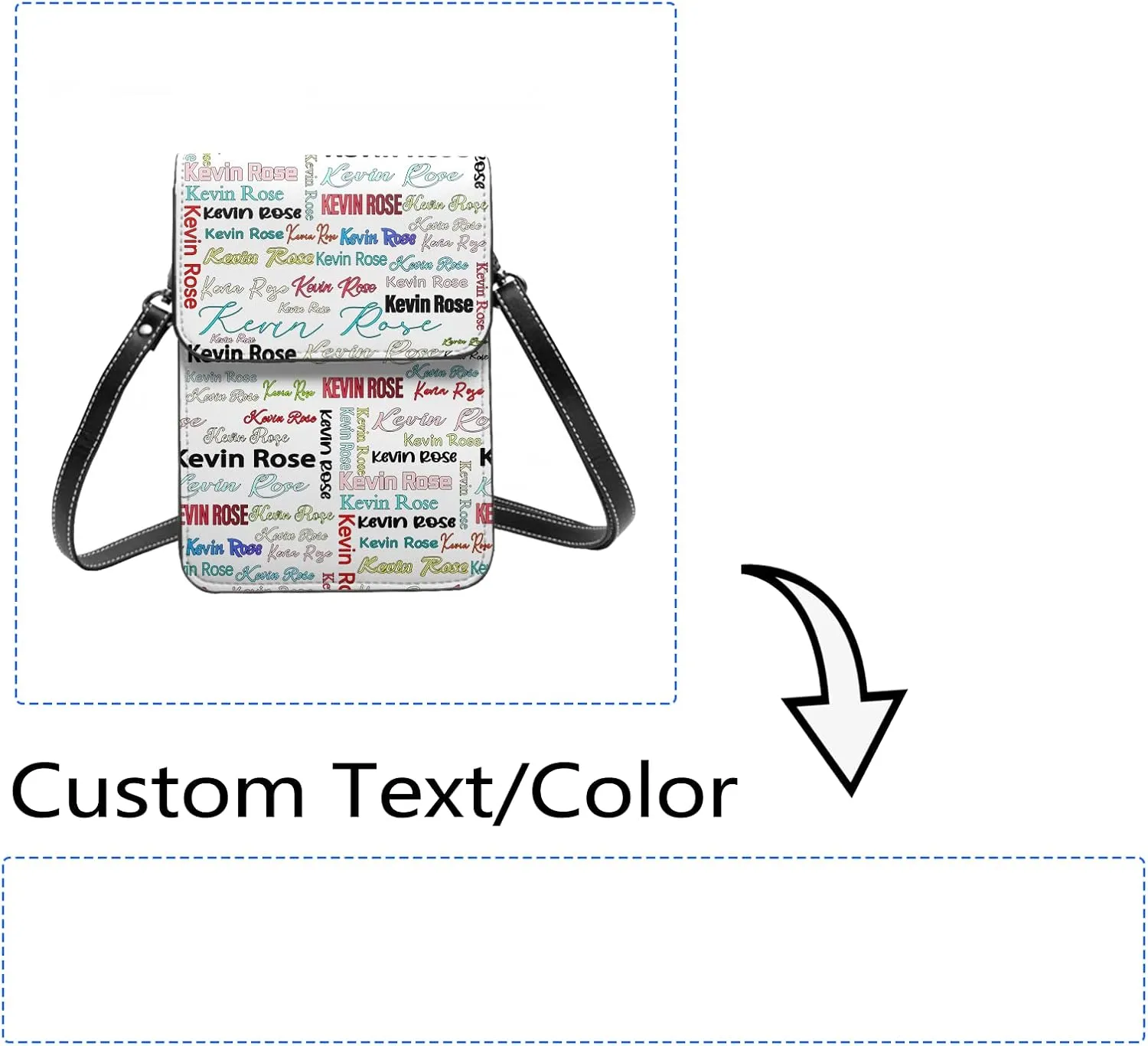 Personalized Crossbody Cell Phone Purse Custom Add Photo Text Logo For Women Lightweight Leather Mini Shoulder Bag Wallet