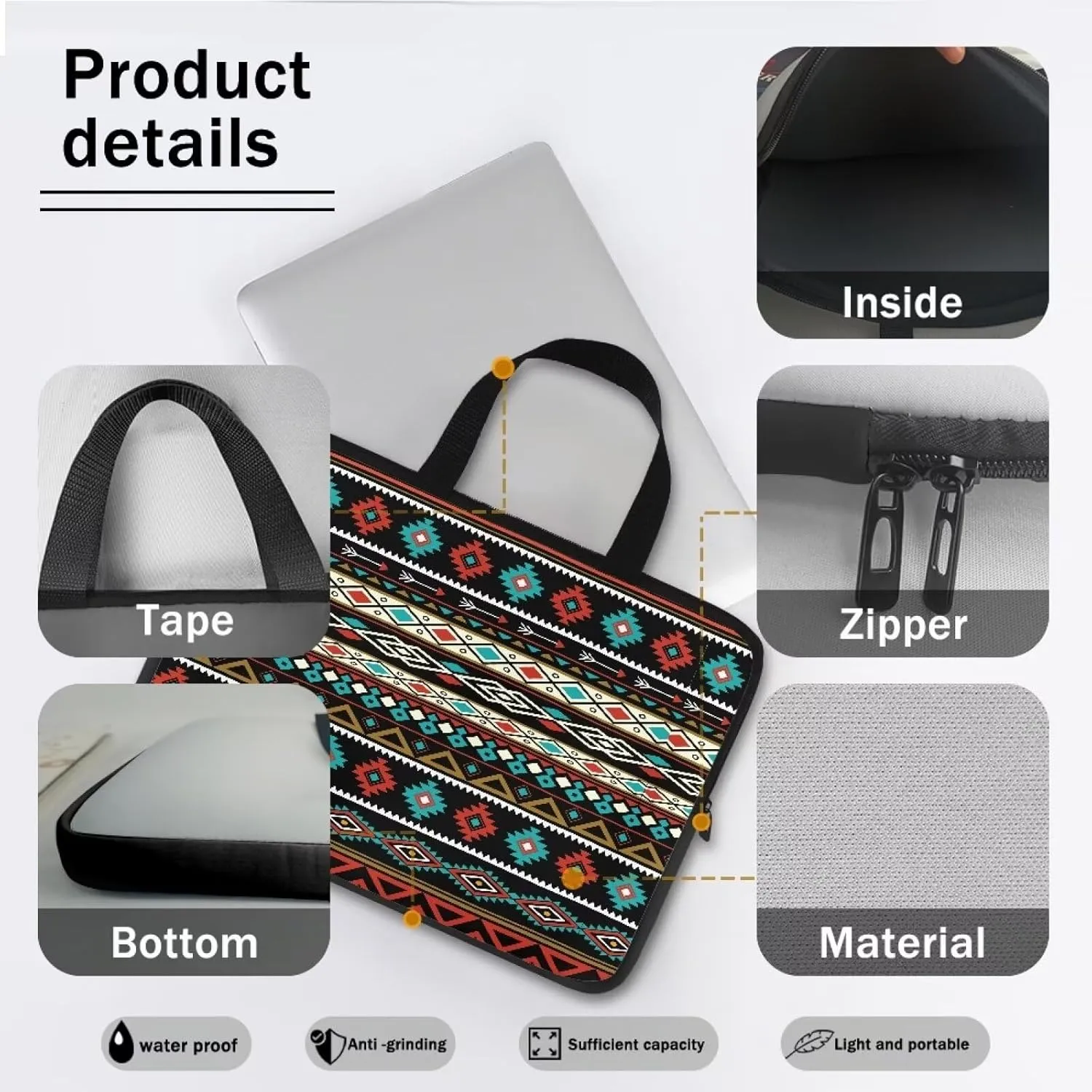 Personalized Laptop Case 15.6In Computer Bag,17inch Messenger Bag Briefcase Tote Bag with Laptop Compartment