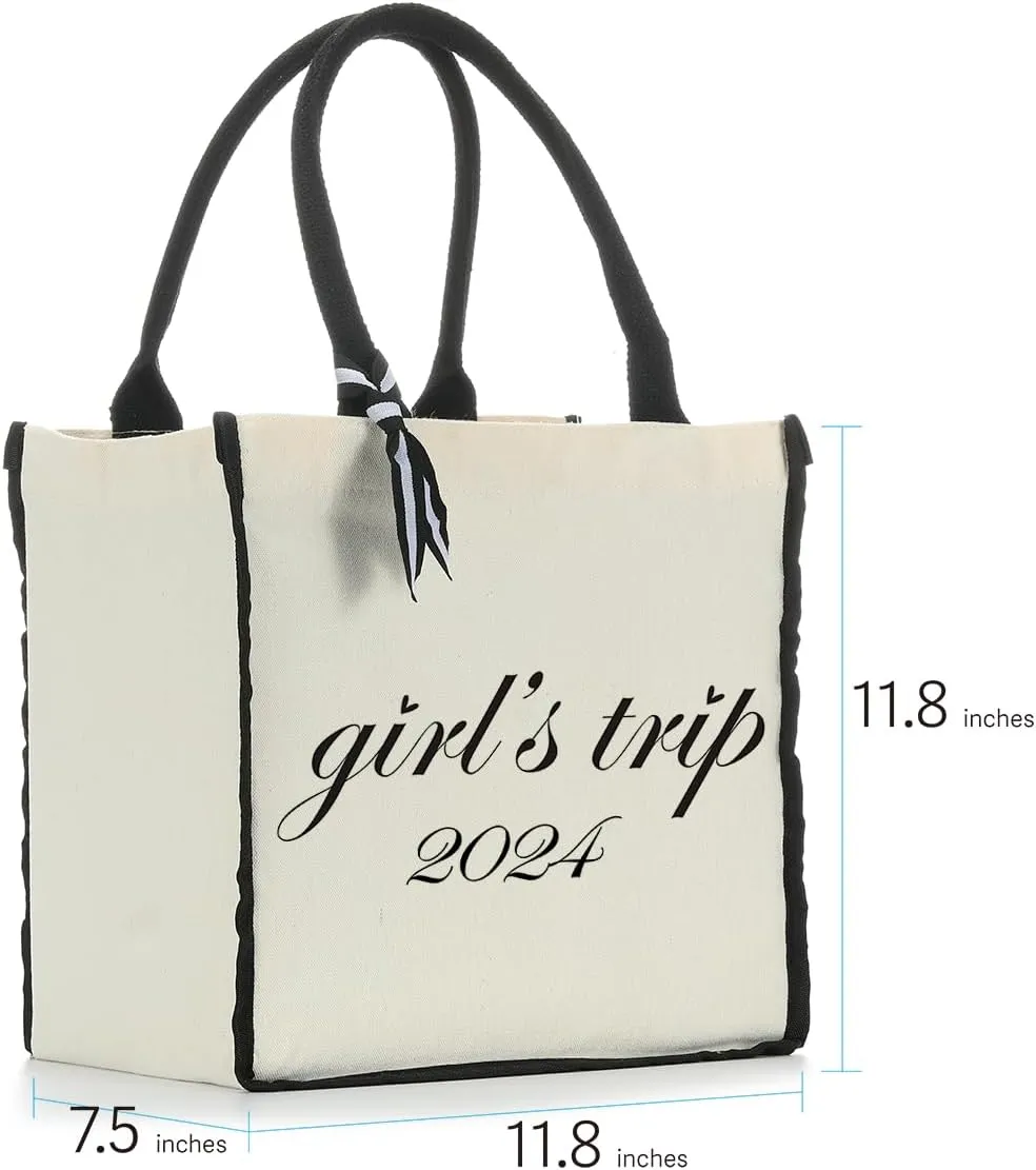 Personalized Tote for Women - Girls Weekend Cheaper Beach Canvas Bag, Funny Weekender for Girls Trip