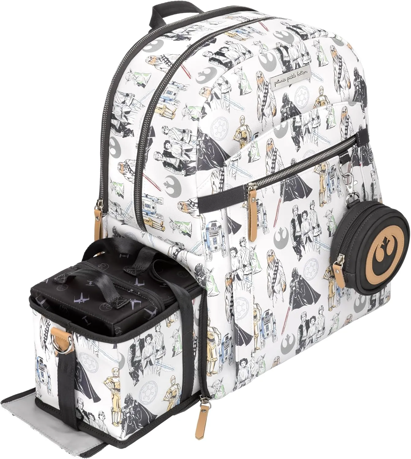 Petunia Pickle Bottom 2-in-1 Provisions Breast Pump & Diaper Bag, Designed for Busy Parents, Spacious Main Compartment, Disney The Star Wars Collection