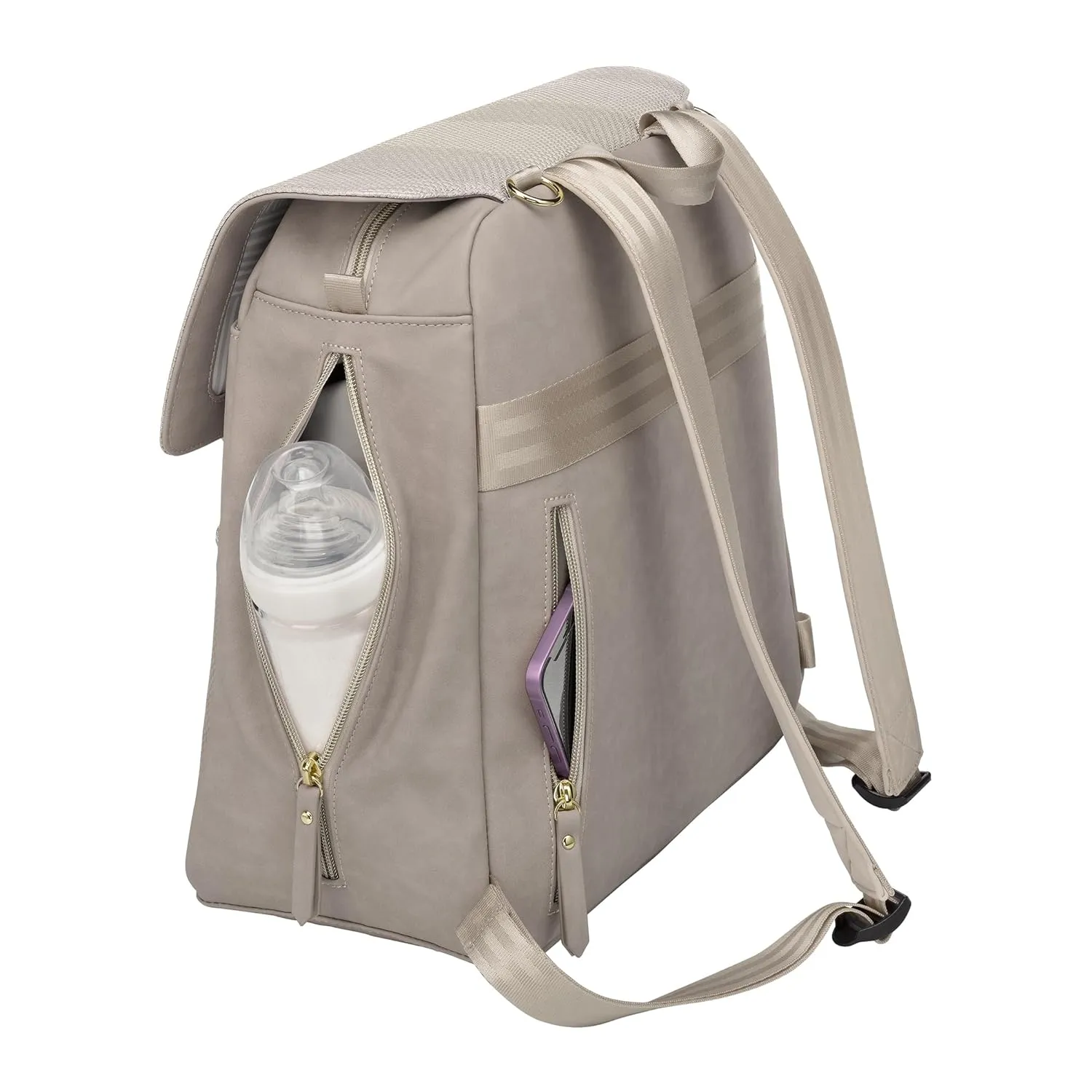 Petunia Pickle Bottom Meta Backpack, Sand Cable Stitch, Unisex, Laptop Backpack, Stylish, Spacious, and Comfortable for On the Go Moms and Dads
