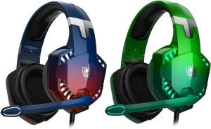 PHOINIKAS PC Gaming Headset, G2000 Stereo Gaming Headset for PS5 XboxOne Switch Controller, Wired Over Ear Headphones with Noise Cancelling Mic, 7.1 Surround, for PS4/Laptop/Tablet (2 PCS)