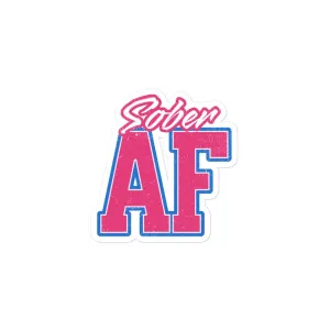 Pink Sober AF Statement Sticker