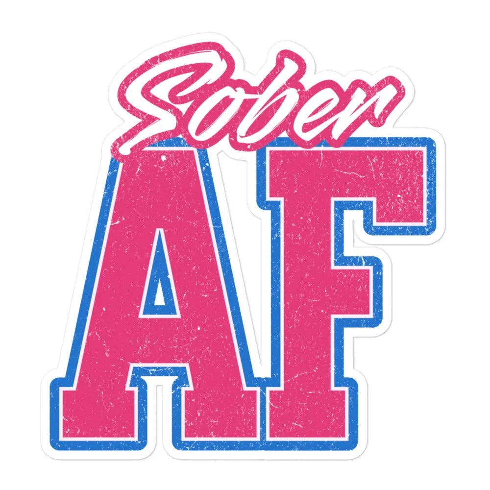 Pink Sober AF Statement Sticker