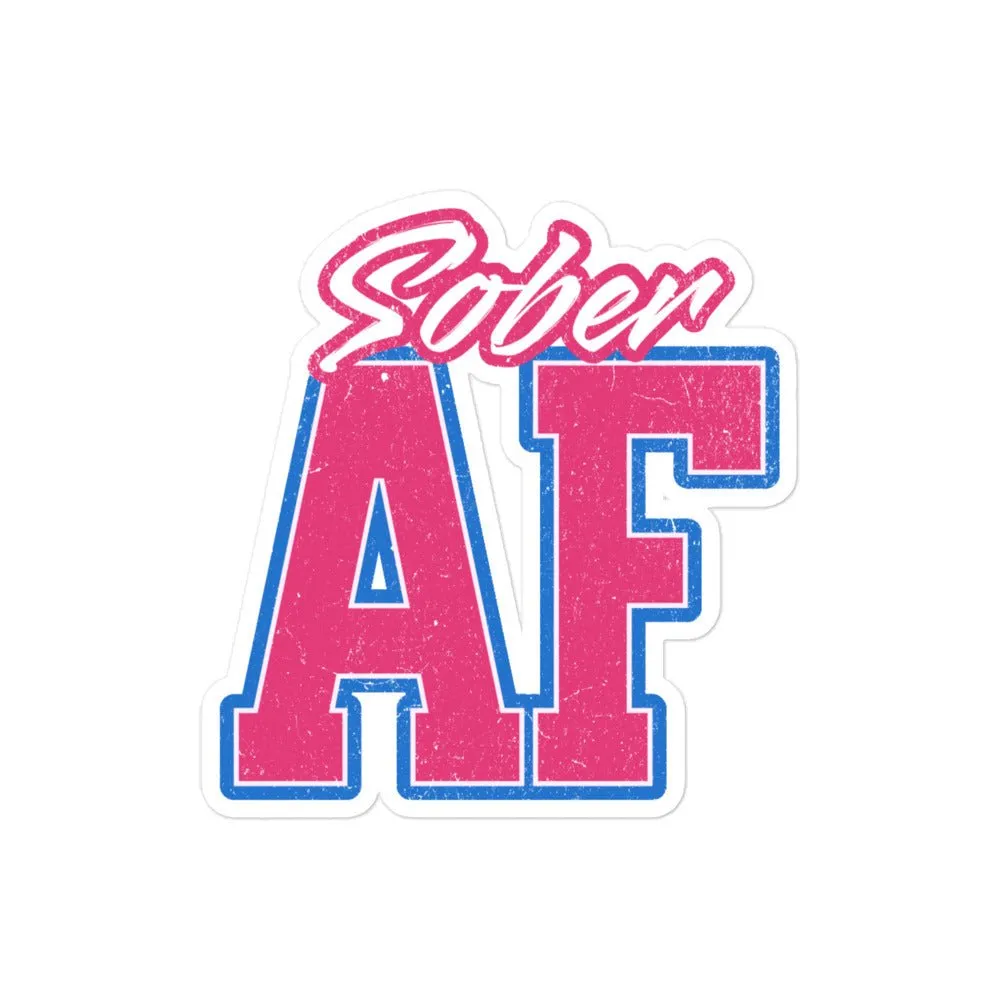 Pink Sober AF Statement Sticker