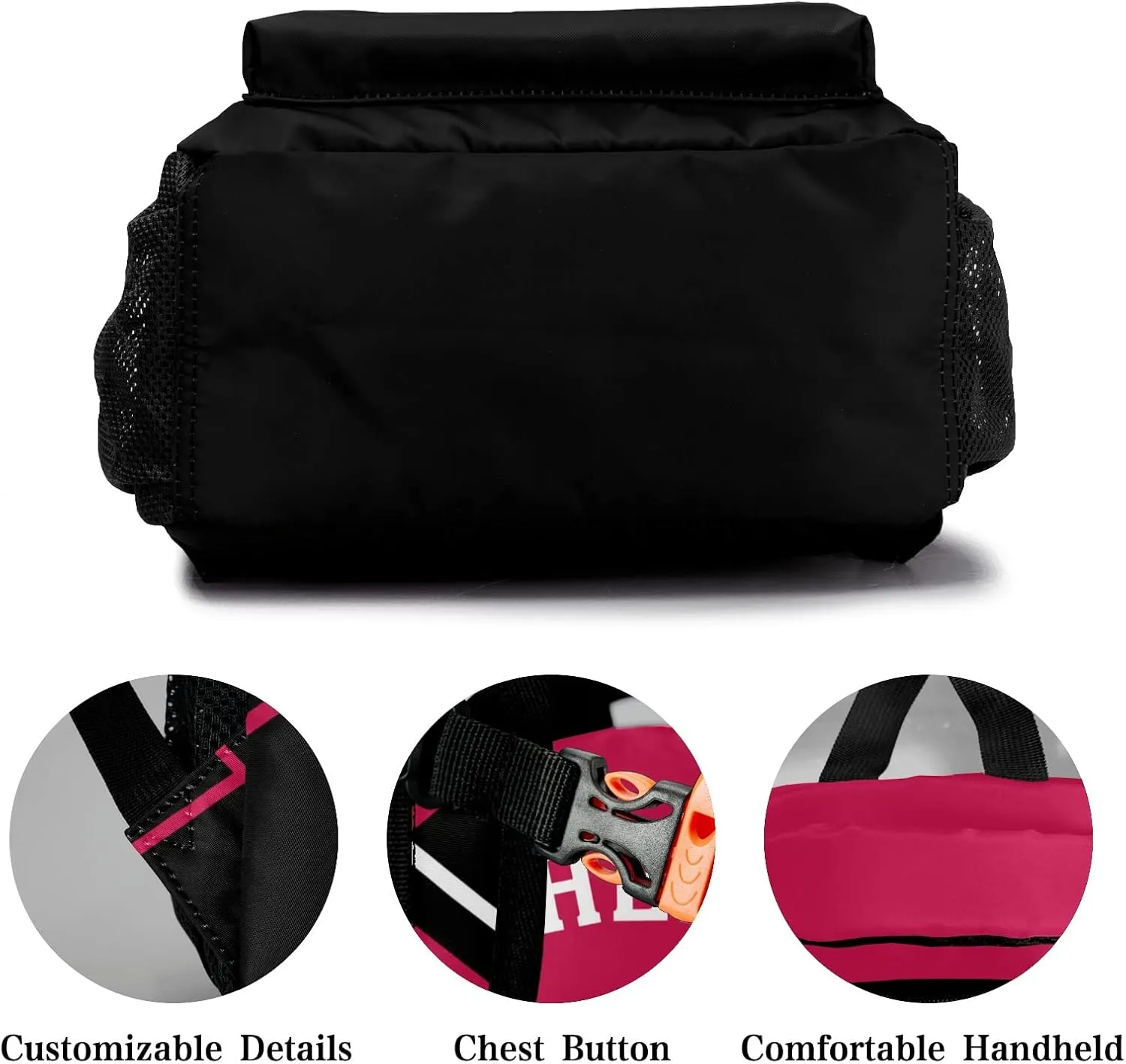 Pink Waterproof Cheer Cheerleaders Backpack Bookbag with Name for Birthday Holiday Gift