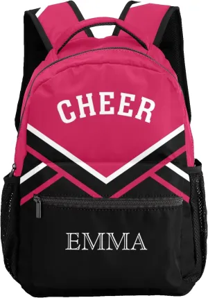 Pink Waterproof Cheer Cheerleaders Backpack Bookbag with Name for Birthday Holiday Gift