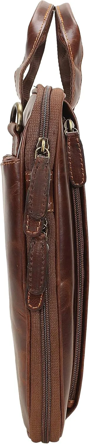 Pitaara Genuine Leather Messenger Laptop Bag For Men And Women, Fits Laptop Size 16"