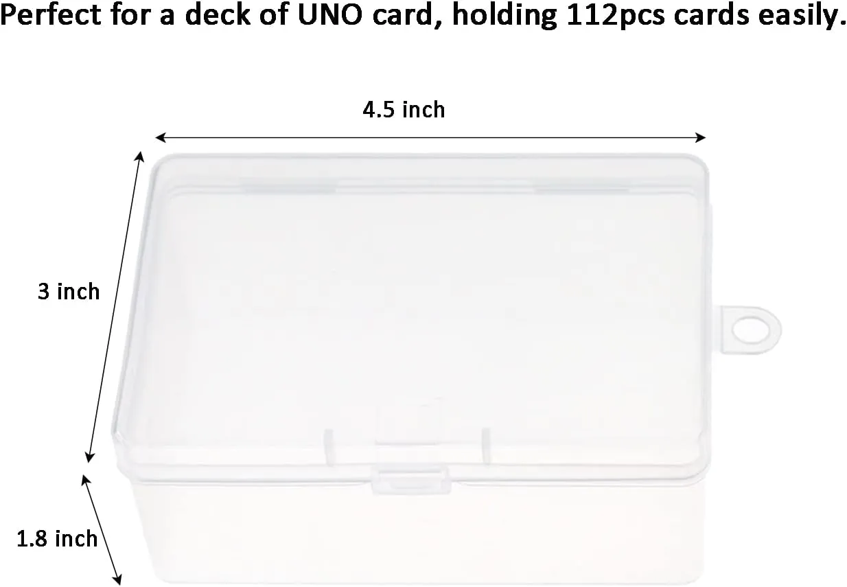 Plastic UNO Card Case Holder Designed for 112Pcs Classic Mattel UNO Card Game, High Capacity Playing Card Case Box Storage (NO Cards) (Set of 8)