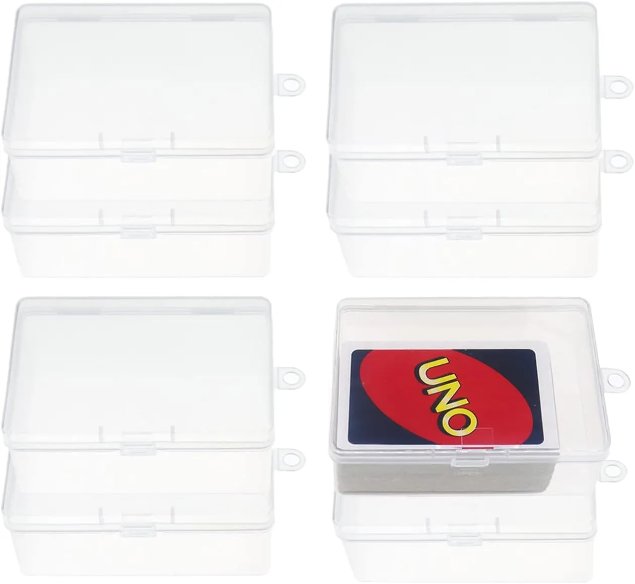 Plastic UNO Card Case Holder Designed for 112Pcs Classic Mattel UNO Card Game, High Capacity Playing Card Case Box Storage (NO Cards) (Set of 8)