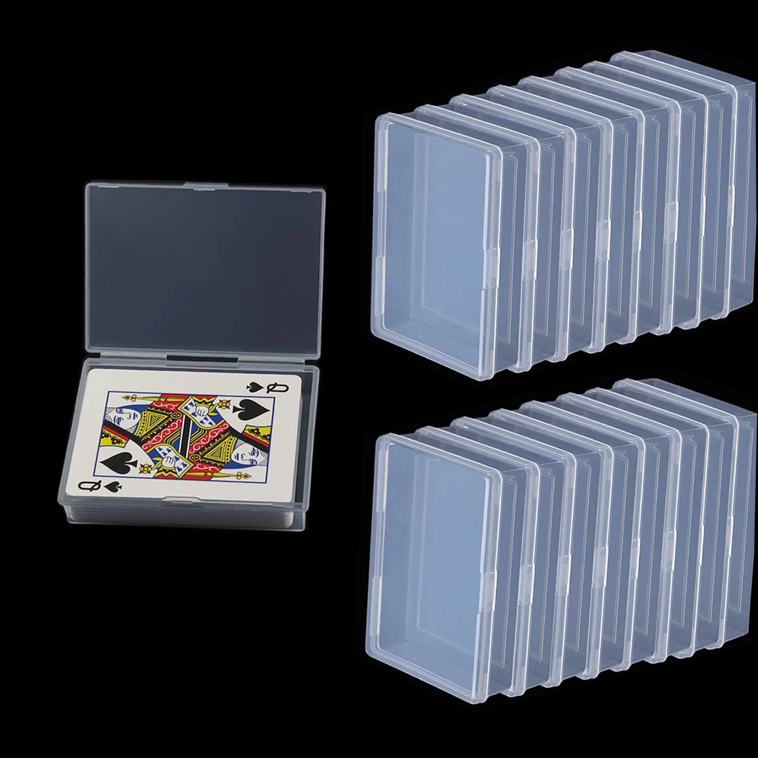 Playing Card Case 24PCS Card Deck Box Plastic Empty Gaming Card Holder Case, Internal Size is 3.6X2.6X0.8 Inch, Suitable for 3.5X2.5 Inch Poker Card(NO Cards)