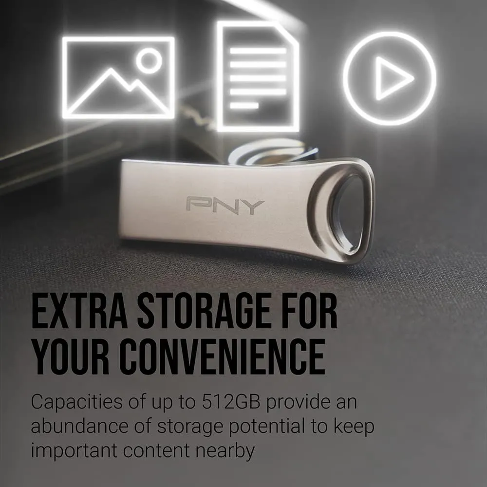 PNY 128GB Elite-X USB 3.2 Flash Drive - 220MB/s, Durable Premium Metal Housing, for Storing, Sharing, and Protecting Important Content, ‎P-FDI128ELTX-GE, Silver