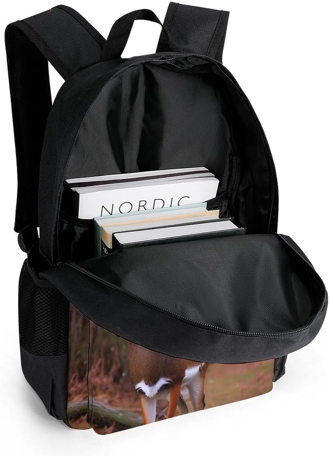 Polyester Daypack Backpack for Sports Travel Running - Big Capacity Anti-Theft Multipurpose Carry On Bag, Deer Art Laptop Book Bag Rucksack