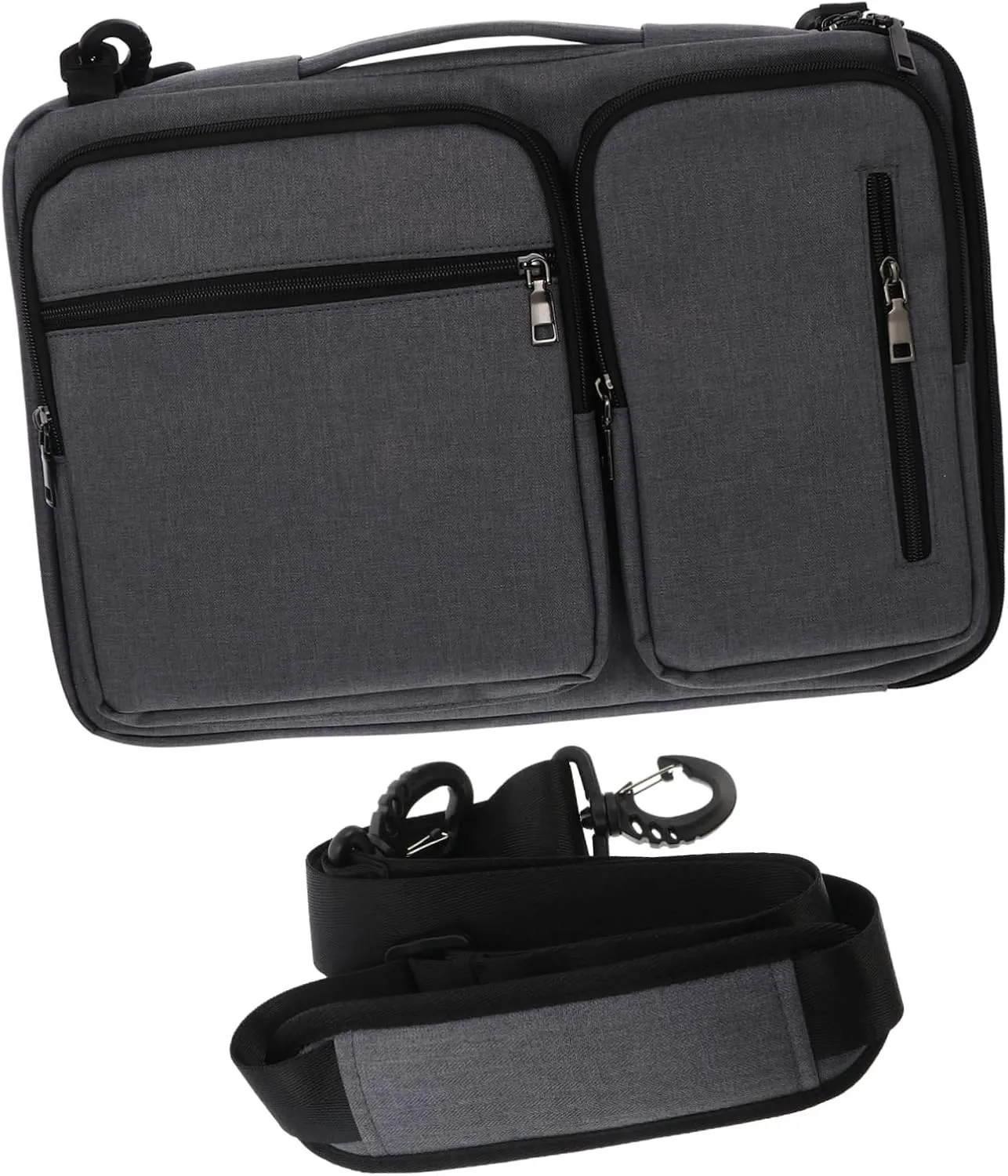 POPETPOP Business Laptop Bag Waterproof Shoulder Laptop Bag Detachable Strap Front Pockets Smooth Zipper Easy Access