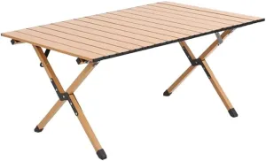 Portable Camping Side Table Aluminum Roll-top Camping Top Beach Table with Carry Bag (Black,S)