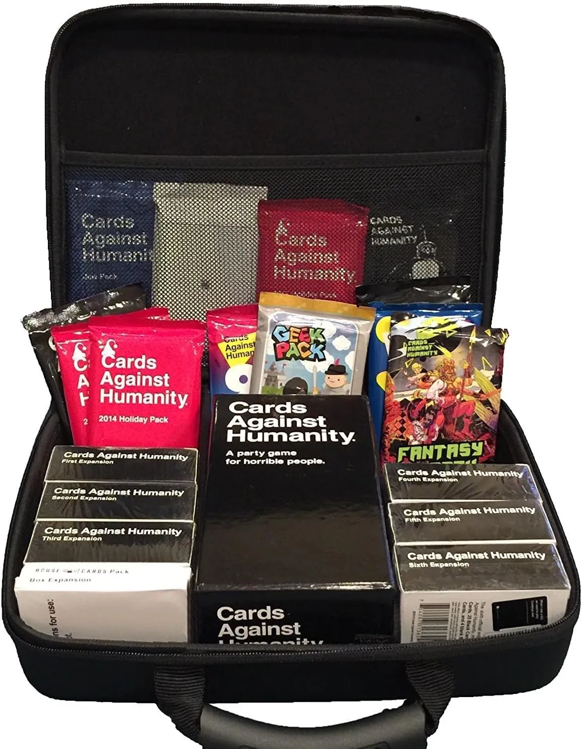 Portable Card Game Case for Cards Against Humanity, MTG, and more TCGs! Fits Main Game and Expansions (Extra Large)