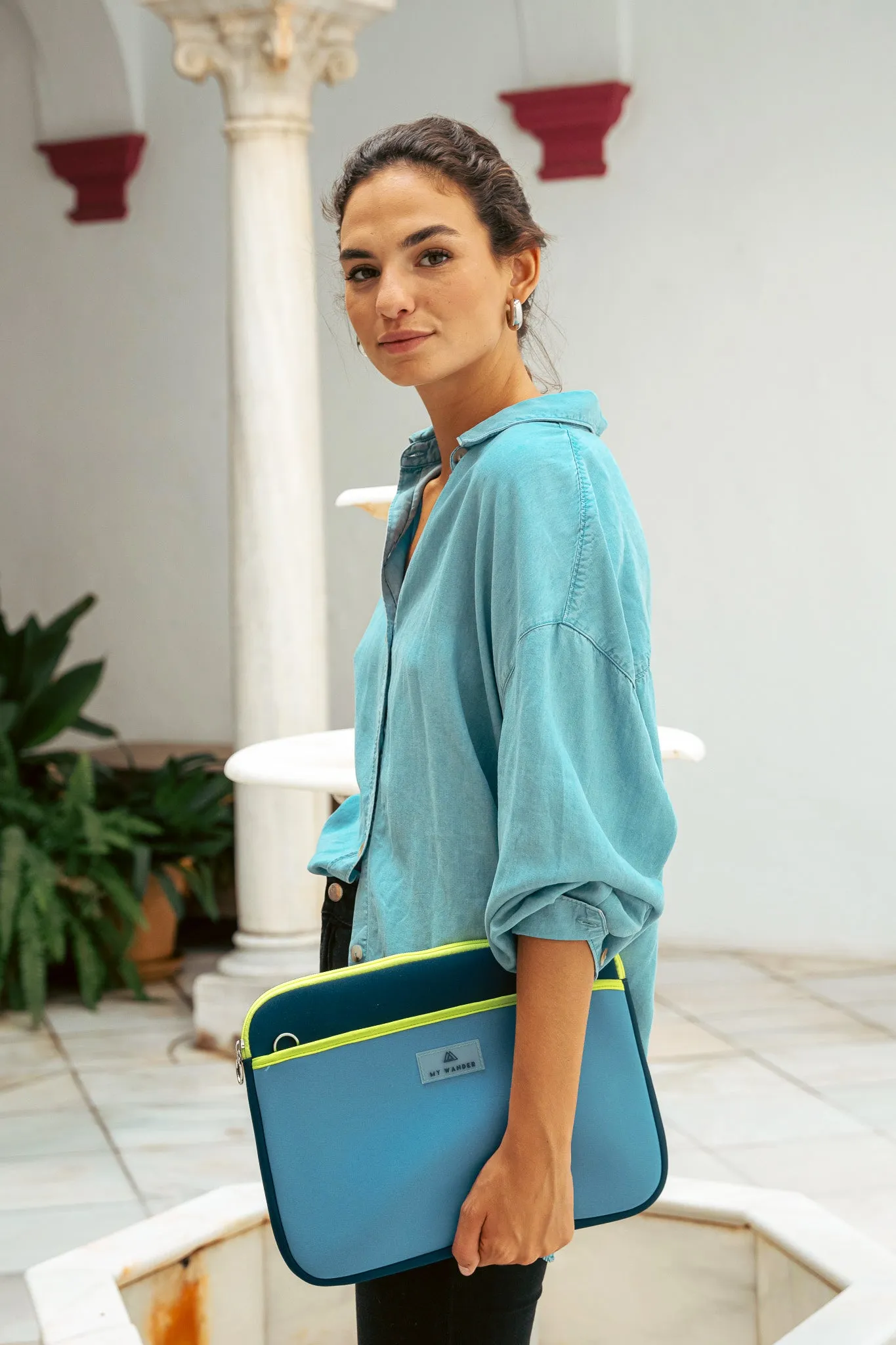 Portable case Fluorine Neoprene Navy Denim
