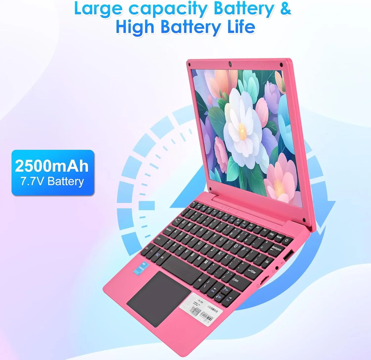 Portable Mini Education Laptop Computer with in tel Celeron N4020 CPU 8GB RAM 128GB SSD HD IPS Screen, Laptop Computer for Learning, Office Work(Pink, 8GB 128GB)
