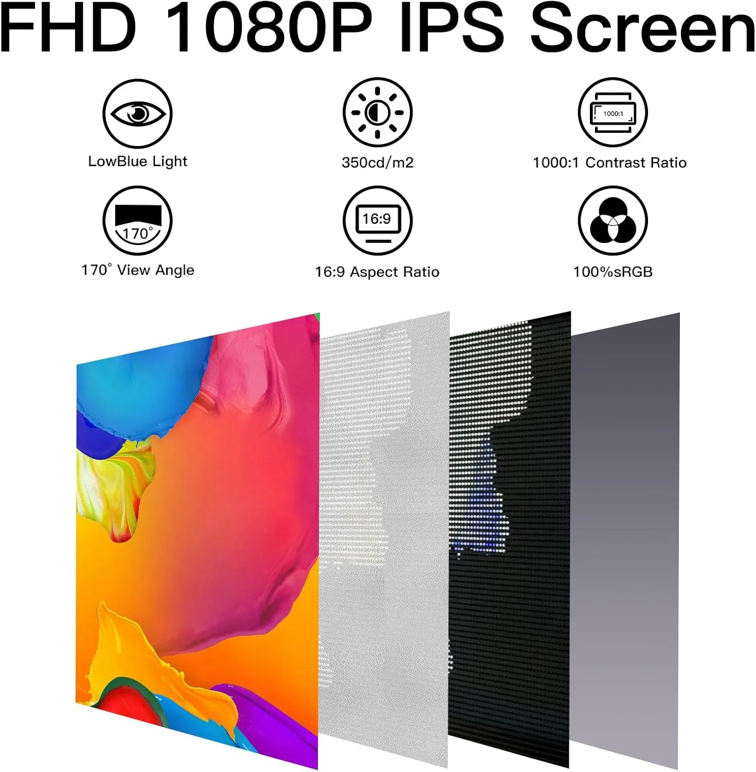 Portable Monitor 17.3 Inch with 144HZ FHD 1080P Display,USB-C and HDMI Inputs, Ultra-Slim IPS Panel with HDR and Premium Smart Cover & Speakers-Compatible with Laptop,PC,Phone,PS5,Switch
