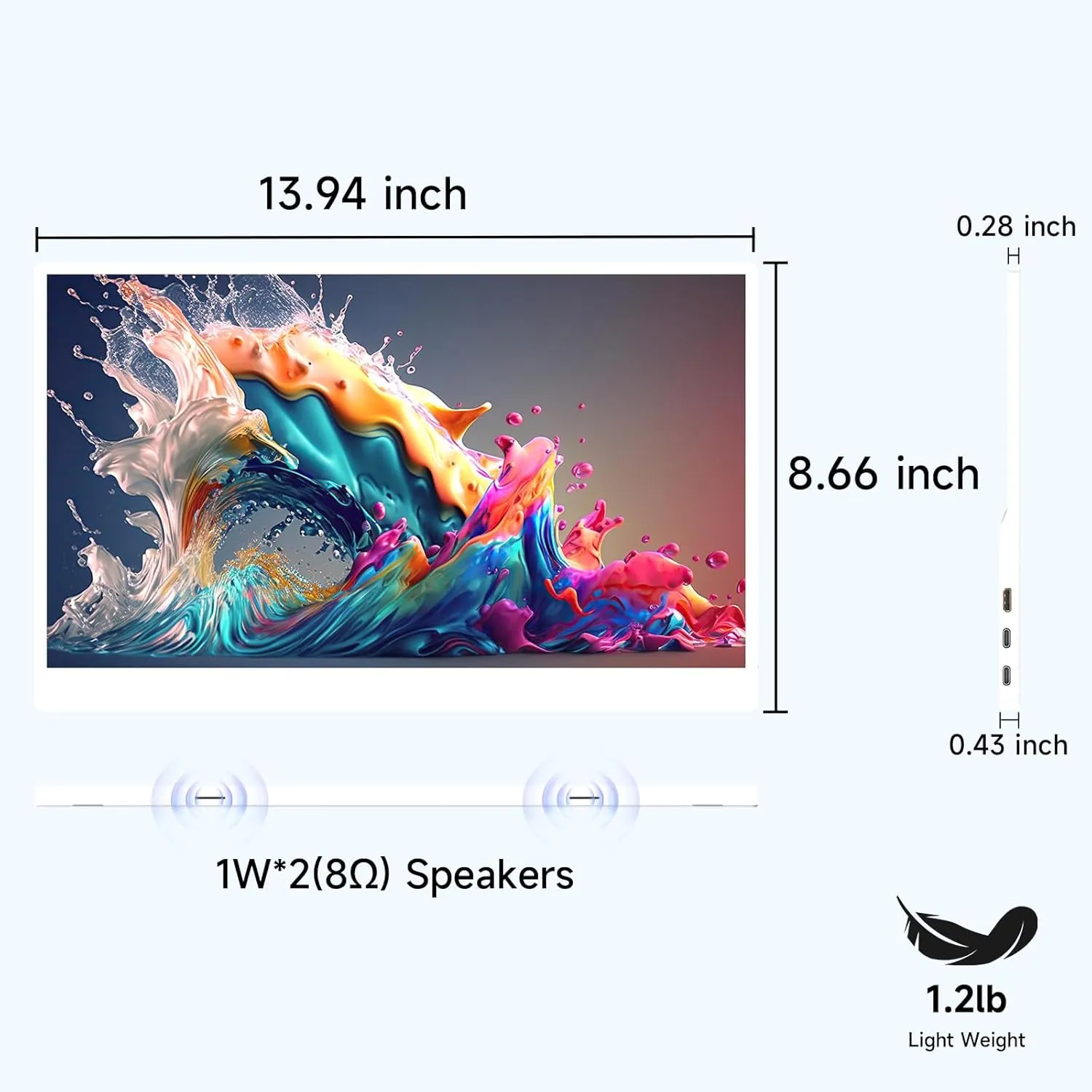 Portable Monitor for Laptop 15.6 Inch 1080P, USB/HDMI Computer Monitor, Gaming Travel Laptop Screen Extender Monitor Portable for PC/Mac/Phone/PS5/PS4/Xbox/Switch, IPS HDR Display with Smart Cover