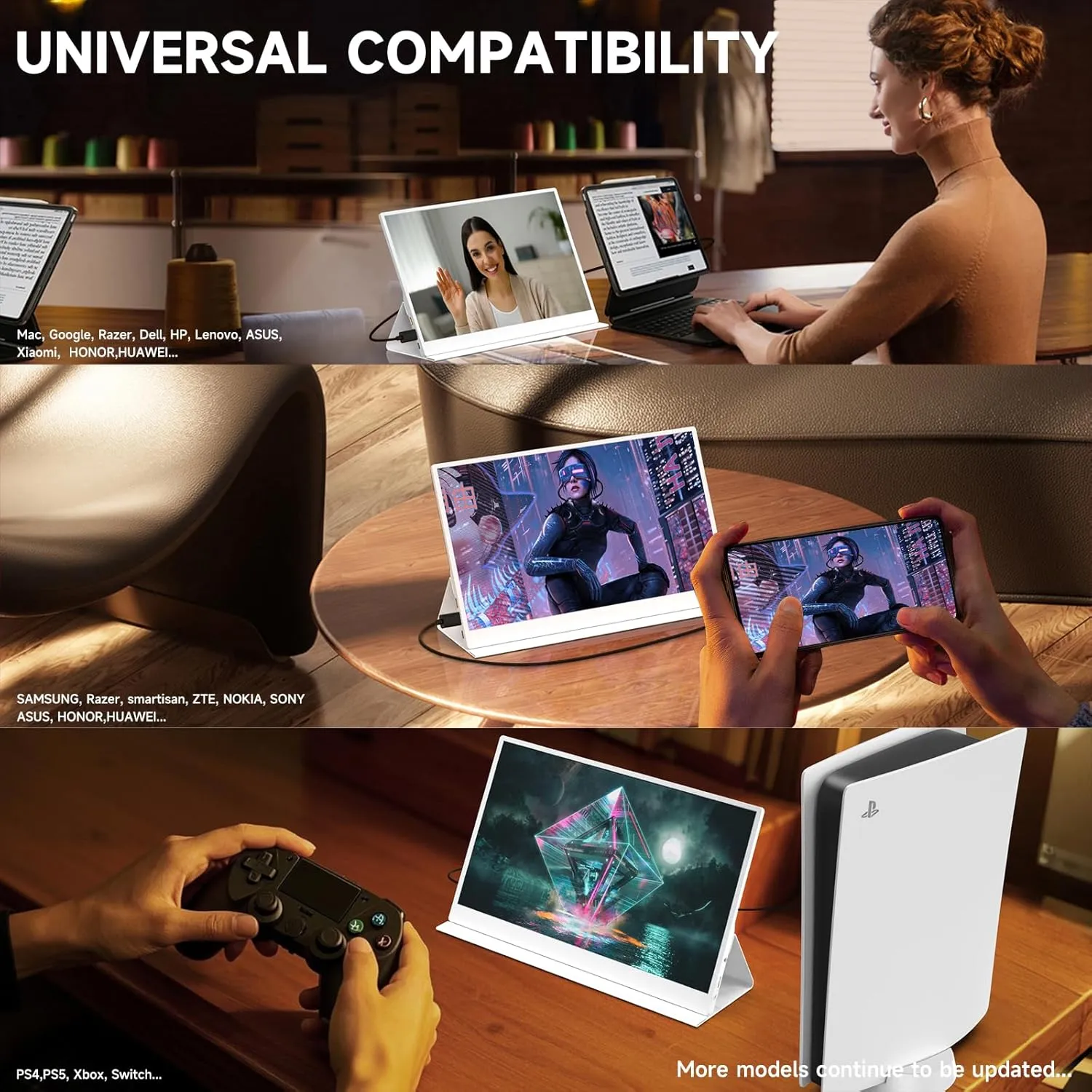 Portable Monitor for Laptop 15.6 Inch 1080P, USB/HDMI Computer Monitor, Gaming Travel Laptop Screen Extender Monitor Portable for PC/Mac/Phone/PS5/PS4/Xbox/Switch, IPS HDR Display with Smart Cover
