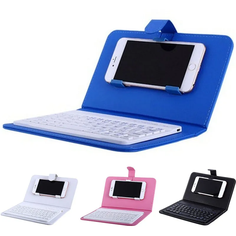 Portable PU Leather Wireless Keyboard Case for iPhone Protective Mobile Phone with Bluetooth Keyboard for iPhone 6 7 Smartphone red