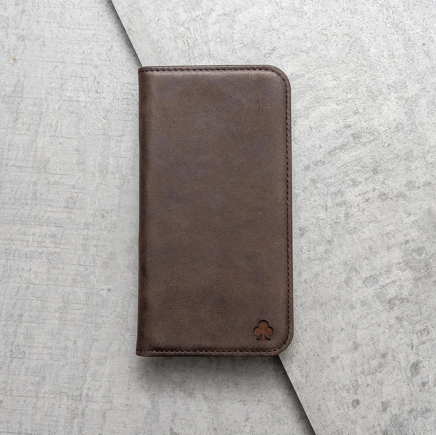 Porter Riley - Leather Case for iPhone 12 / iPhone 12 Pro (6.1"). Premium Genuine Leather Stand/Cover/Wallet/Flip Case (Chocolate Brown)
