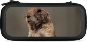 Prairie Dog Portable Protective Shell Compatible with Switch Case Wristlet Travel Bag with 15 Game Cartridges