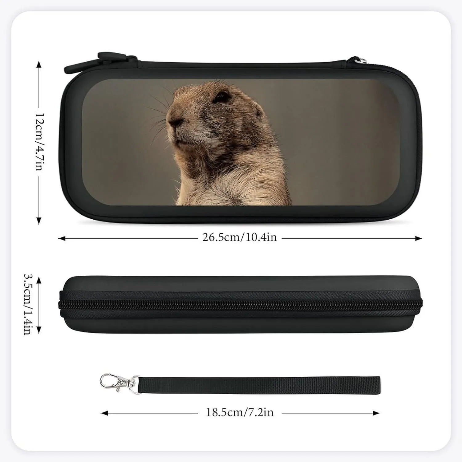Prairie Dog Portable Protective Shell Compatible with Switch Case Wristlet Travel Bag with 15 Game Cartridges