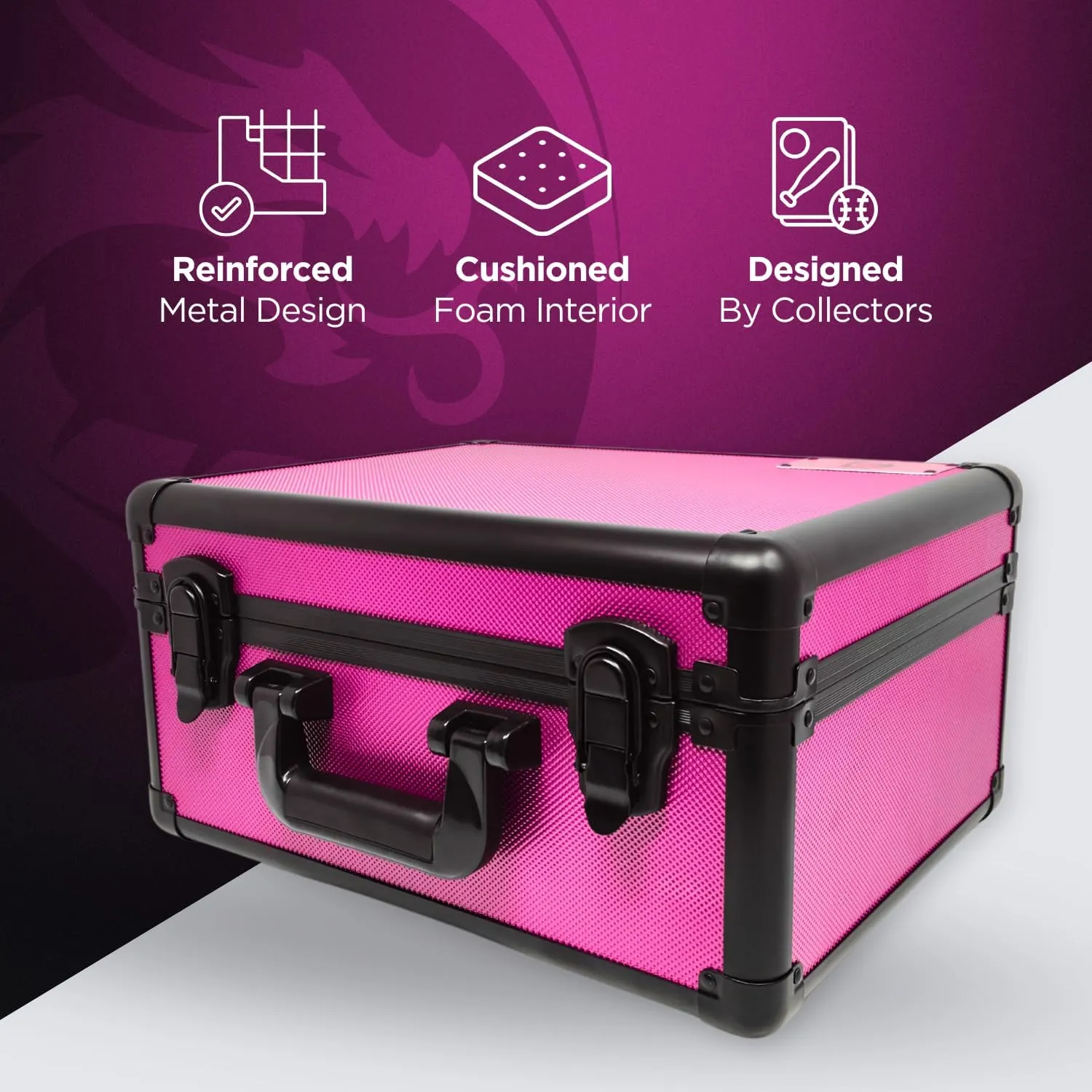 Precision Metal Slab Case – Holds 99 Graded Sports and Trading Cards – Durable Aluminum Storage Box for PSA, BGS, CGC Slabs – XL-99 Pink