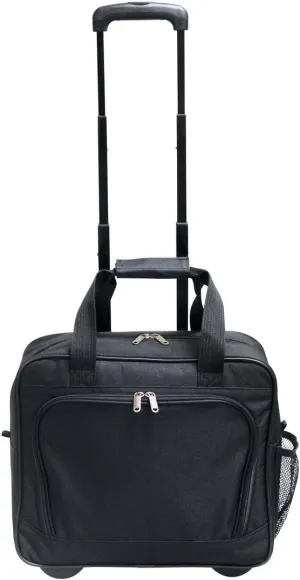 Preferred Nation Rolling Laptop Computer Case Wheeled Trolley Bag Fits 15.4" Laptop | TSA Approved Carry On, Locking Handles Skate Wheels. Black