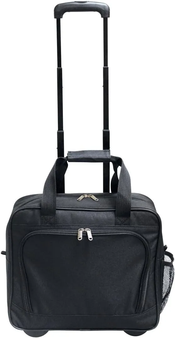 Preferred Nation Rolling Laptop Computer Case Wheeled Trolley Bag Fits 15.4" Laptop | TSA Approved Carry On, Locking Handles Skate Wheels. Black