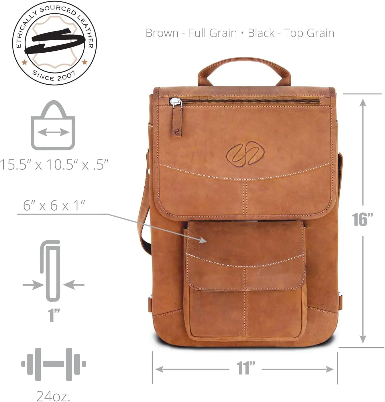 Premium Leather Shoulder Bag for 16 MacBook Pro | Protective Laptop Case with Strap and Handle