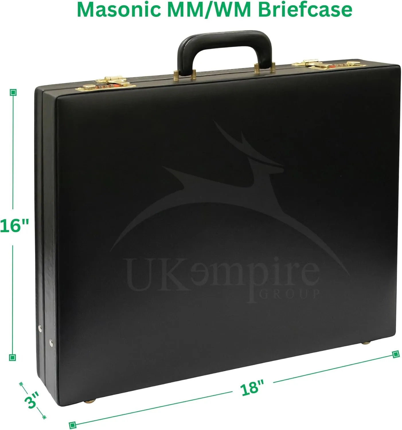 Premium Masonic Regalia MM/WM Apron Hard Case Briefcase, Black Leather – Freemason Bags & Cases