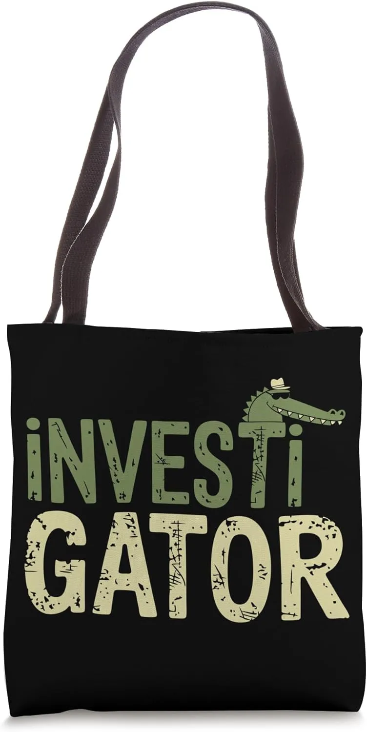 Private Investigator Funny Alligator Investigator Tote Bag