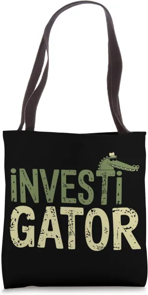 Private Investigator Funny Alligator Investigator Tote Bag