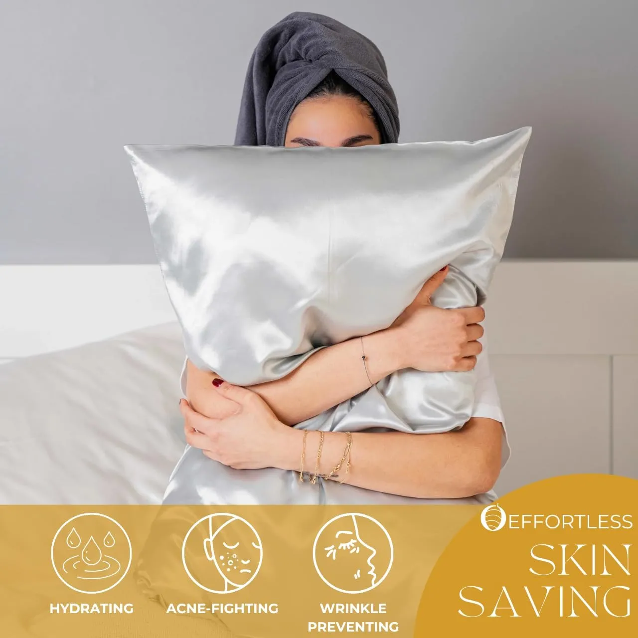 PROMEED 100% Mulberry Toddler Silk Pillowcase for Baby Hair and Skin, Premium Grade 6A  23 Momme Travel Silk Pillow Cases 13 x 18 with Free Laundry Bag (Toddler/Travel 13"x18", Light Grey)