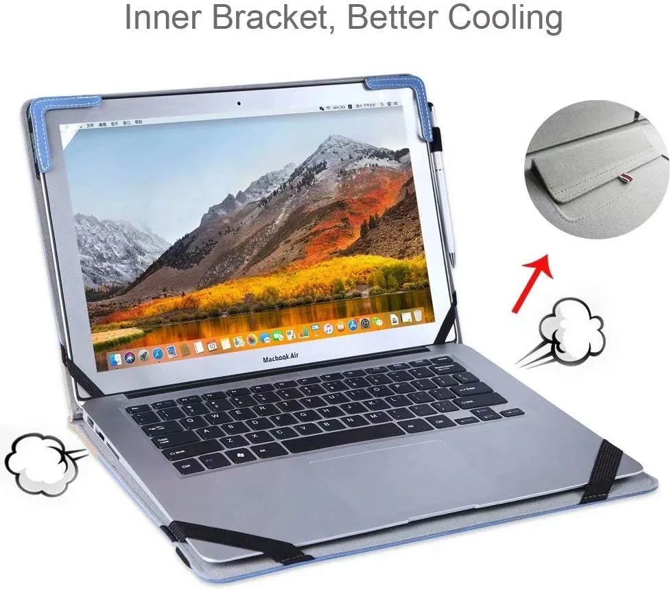 Protective Case Cover Compatible with Dell XPS 17 9700 9710 9720 9730 17 Inch Laptops Sleeve Notebook Carry Hard Case Shell with Cooling Bracket (Blue)