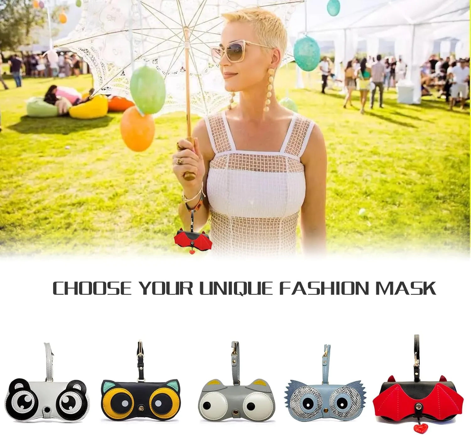 PU Leather Eyeglasses Cases, Bag charm, Keychain, Glasses Case, Portable Leather Soft Sunglasses Case