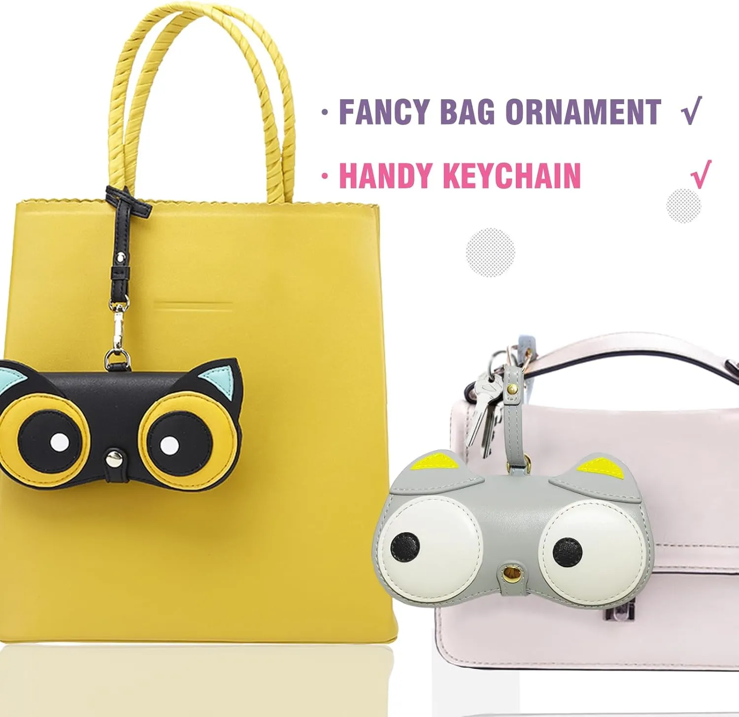 PU Leather Eyeglasses Cases, Bag charm, Keychain, Glasses Case, Portable Leather Soft Sunglasses Case