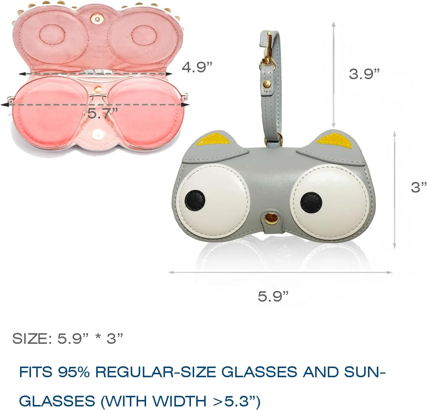 PU Leather Eyeglasses Cases, Bag charm, Keychain, Glasses Case, Portable Leather Soft Sunglasses Case