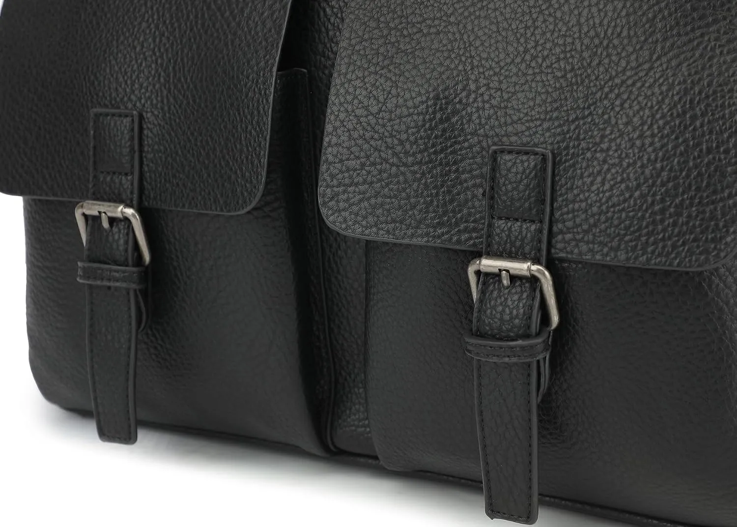 PU Leather Laptop Briefcase, Water Repellent, Multi-Functional, Laptop Shoulder Bag For laptop up to 15.6 inch (Black PU)