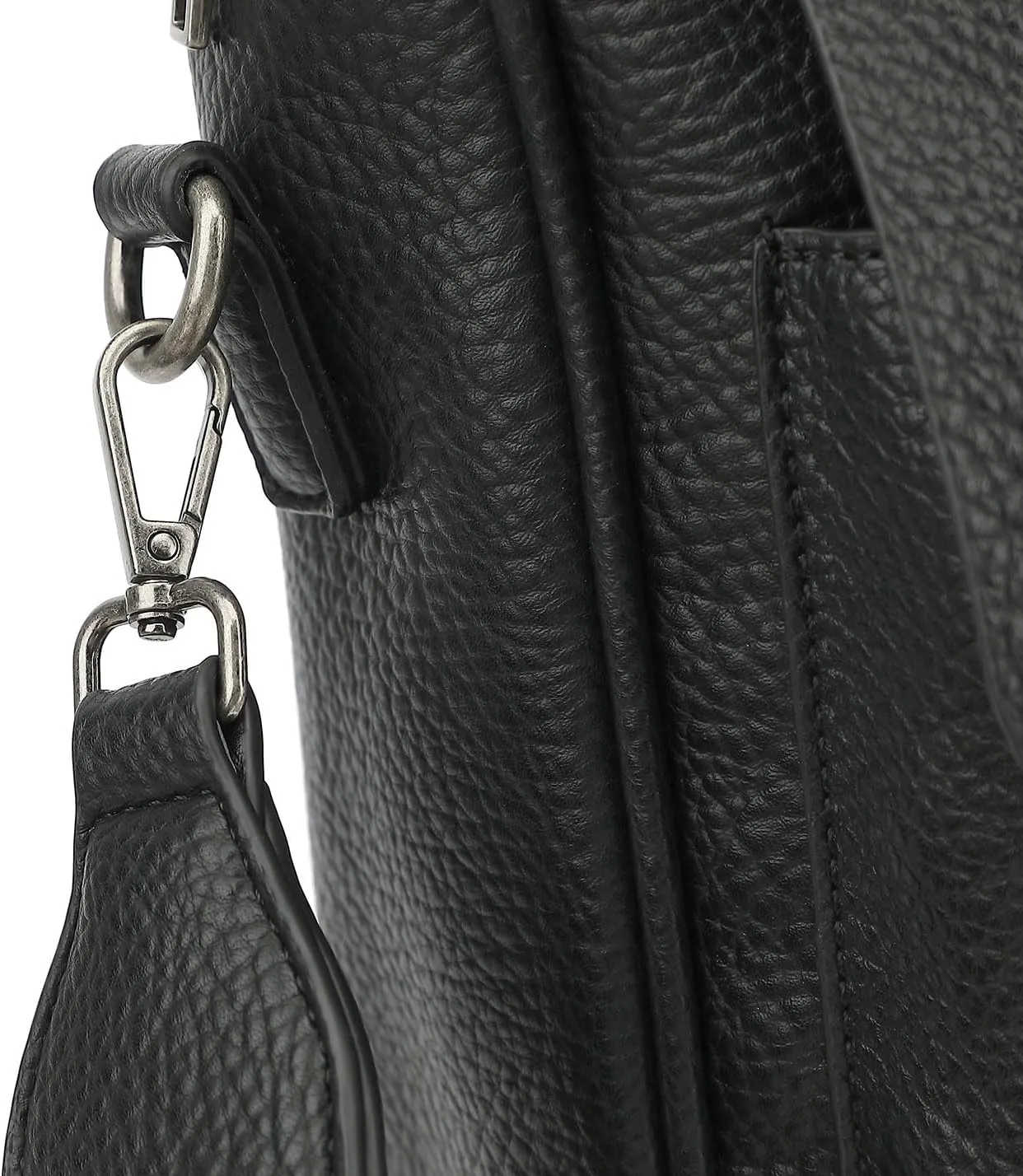 PU Leather Laptop Briefcase, Water Repellent, Multi-Functional, Laptop Shoulder Bag For laptop up to 15.6 inch (Black PU)