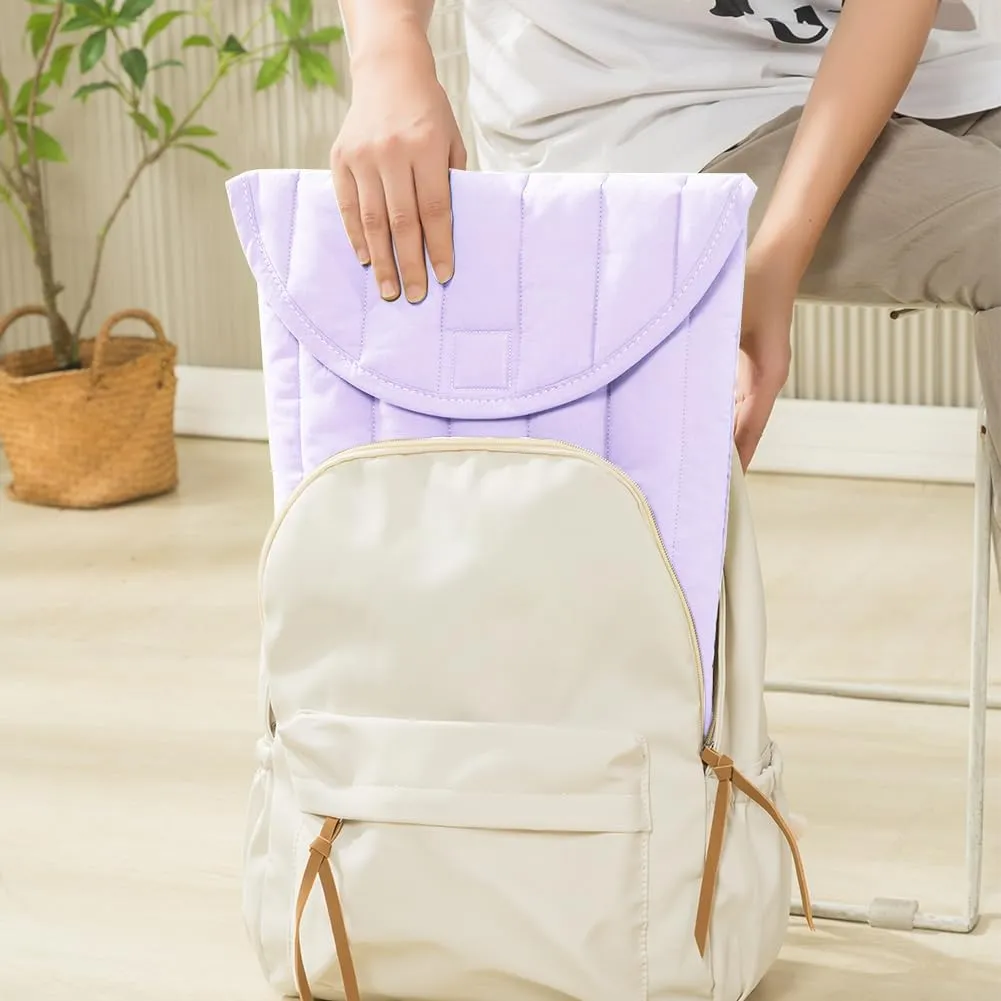 Puffy Laptop Sleeve Set 13-14 Inch Purple, Protective Carrying Case with Data Cable Bag, Cute Case Bag Compatible with 13 and 14 Inch Laptops, for MacBook Air M2 M1, Asus/Dell Xps/Lenovo
